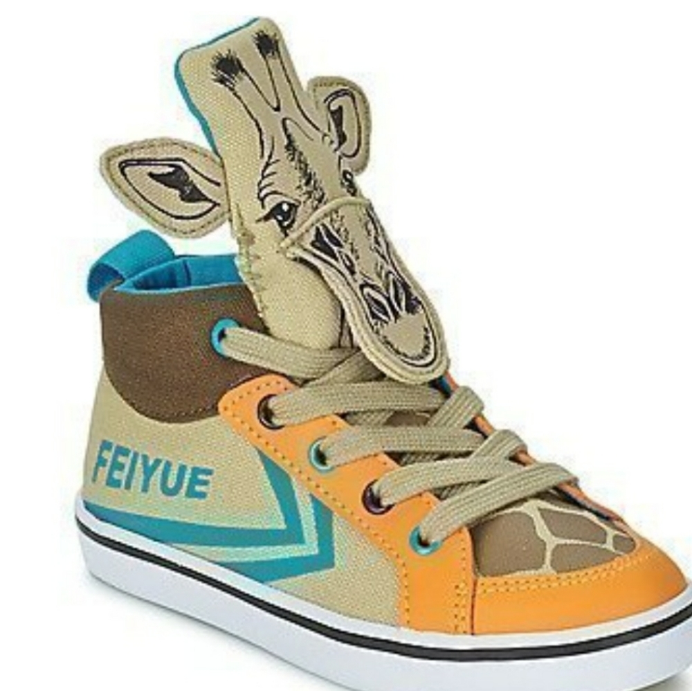 Feiyue Delta Mid Kid'sColor Orange/Tan/Cyan/Brown Giraffe Size 11 Little kid's - Picture 4 of 12